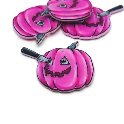 4 Pcs Pink Punk Pumpkin Pendants Image 1