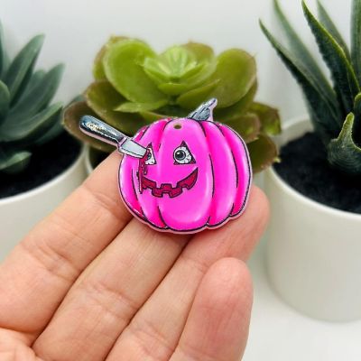 4 Pcs Pink Punk Pumpkin Pendants Image 1