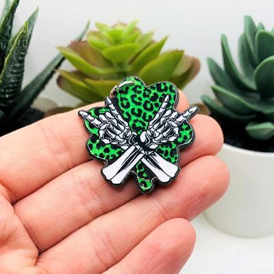 4 Pcs Punk St. Patrick's Day Skeletons Image 1