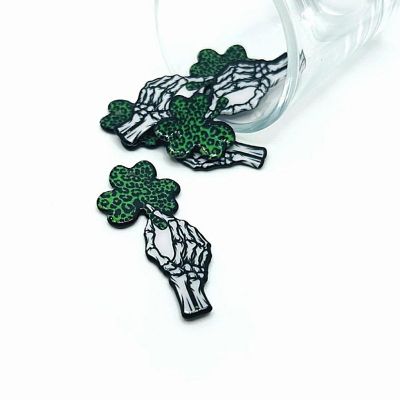 4 Pcs Punk St. Patrick's Day Skulls Image 1