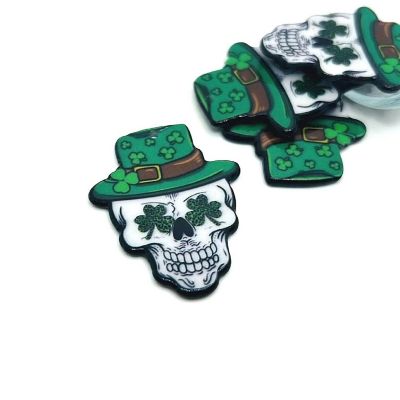 4 Pcs Punk St. Patrick's Day Skulls Image 1