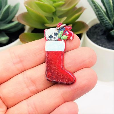 4 Pcs Red Christmas Stocking Charms Image 1