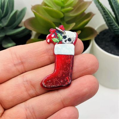 4 Pcs Red Christmas Stocking Charms Image 2