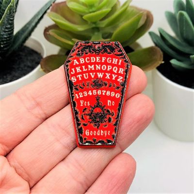 4 Pcs Red Ouija Coffin Charms Image 1