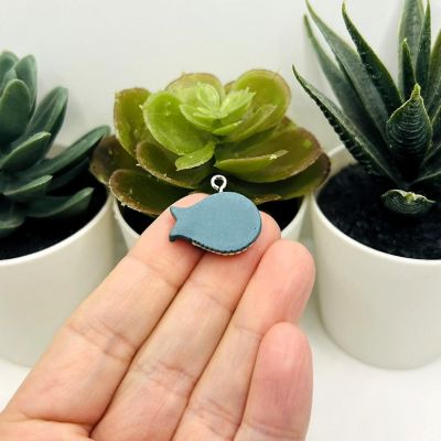 4 Pcs Resin Blue Whale Charm Pendants Image 2