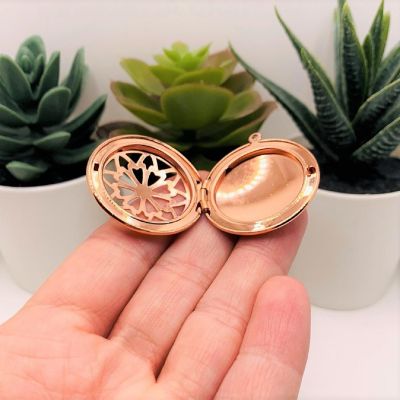 4 Pcs Rose Gold Celtic Diffuser Lockets Image 2