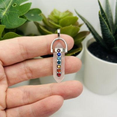 4 Pcs Rose Quartz with Chakra Stones Image 1