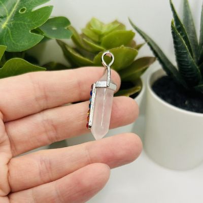 4 Pcs Rose Quartz with Chakra Stones Image 2