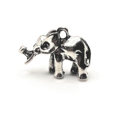4 Pcs Silver African Elephant 3D Charms Image 1