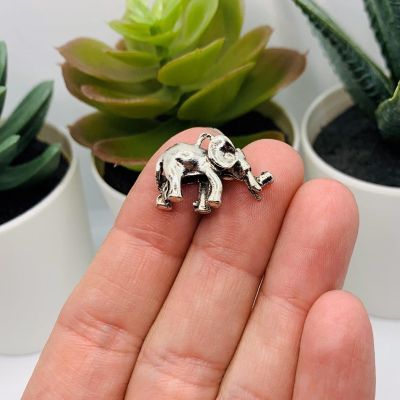 4 Pcs Silver African Elephant 3D Charms Image 2