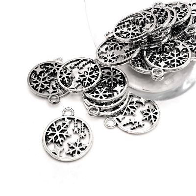 4 Pcs Silver Christmas Ornament Charms Image 1