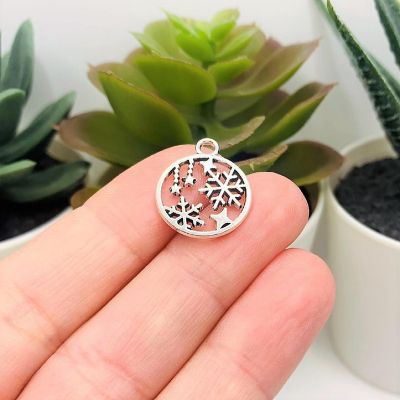 4 Pcs Silver Christmas Ornament Charms Image 2