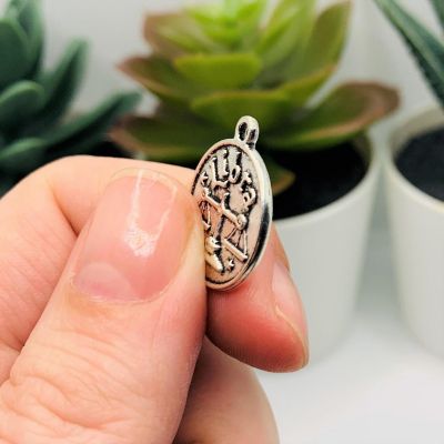 4 Pcs Silver Libra Zodiac Coin Charms Image 3