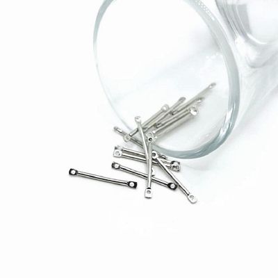 4 Pcs Silver Minimalist Bar Connectors Image 1
