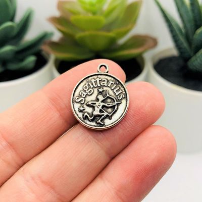 4 Pcs Silver Sagittarius Zodiac Coins Image 1