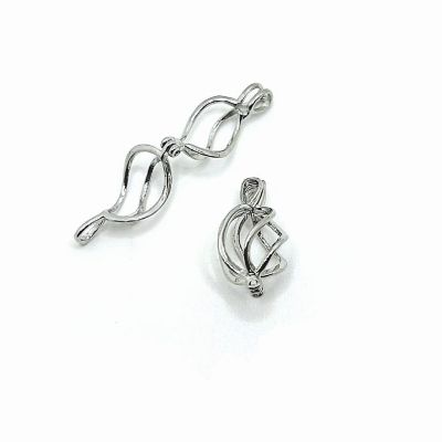 4 Pcs Silver Spiral Diffuser Lockets Image 1