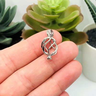 4 Pcs Silver Spiral Diffuser Lockets Image 1
