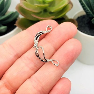 4 Pcs Silver Spiral Diffuser Lockets Image 2