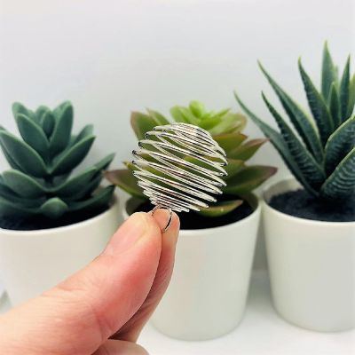 4 Pcs Silver Spiral Lantern Bead Cages Image 2
