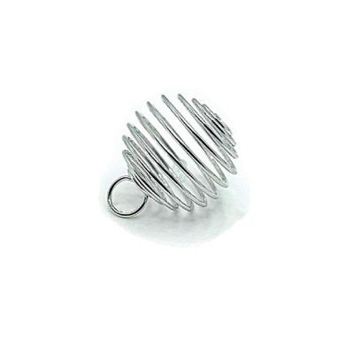 4 Pcs Silver Spiral Lantern Bead Cages Image 1