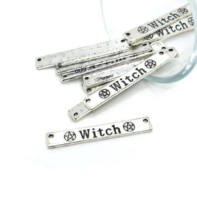 4 Pcs Silver Witch Bar Connectors Image 1