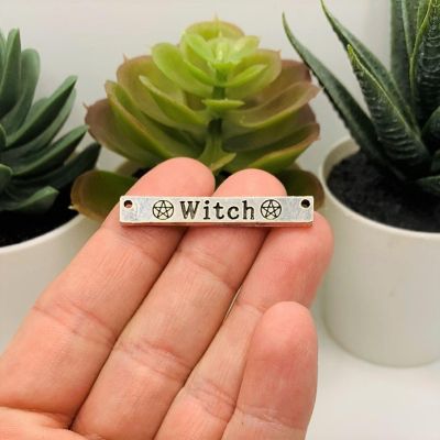 4 Pcs Silver Witch Bar Connectors Image 1