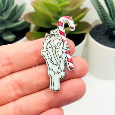 4 Pcs Skeleton Hand with Candy Canes Image 2