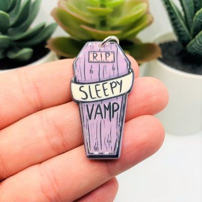 4 Pcs Sleep Vamp Halloween Charms Image 1