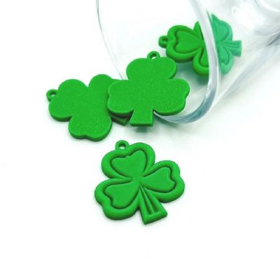 4 Pcs St. Patrick's Day Clover Charms Image 1