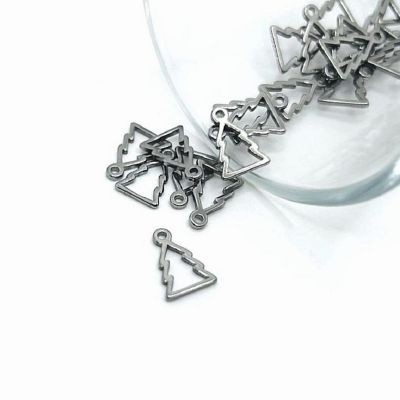 4 Pcs Steel Christmas Tree Charms Image 1