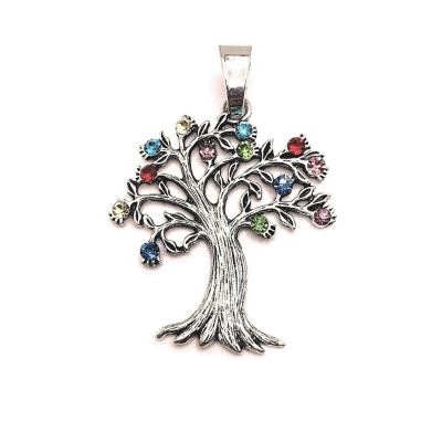 4 Pcs Tree Pendant with Rhinestones Image 1