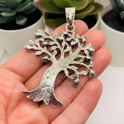 4 Pcs Tree Pendant with Rhinestones Image 2