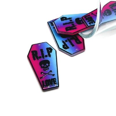 4 Pcs Valentine's Day RIP Coffin Charms Image 1