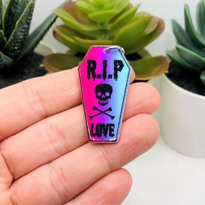 4 Pcs Valentine's Day RIP Coffin Charms Image 1