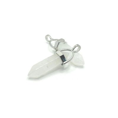 4 Pcs White Quartz Stone Pendants Image 1