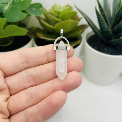 4 Pcs White Quartz Stone Pendants Image 1