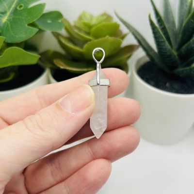 4 Pcs White Quartz Stone Pendants Image 2