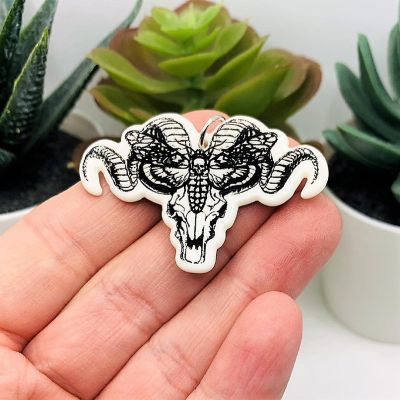 4 Pcs White Ram Skull Charms Image 1