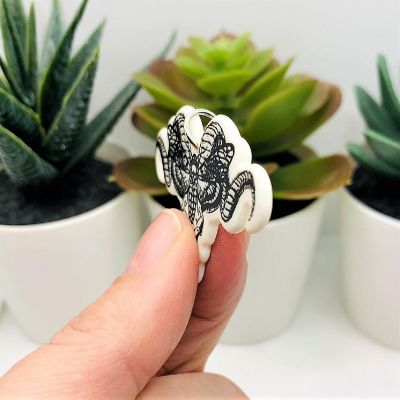4 Pcs White Ram Skull Charms Image 2