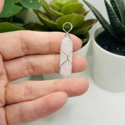 4 Pcs Wire Wrapped Quartz Pendants Image 1