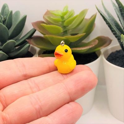 4 Pcs Yellow Rubber Duck Charms Image 2