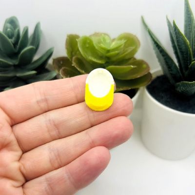 4 Pcs Yellow White Baseball Hat Charms Image 2