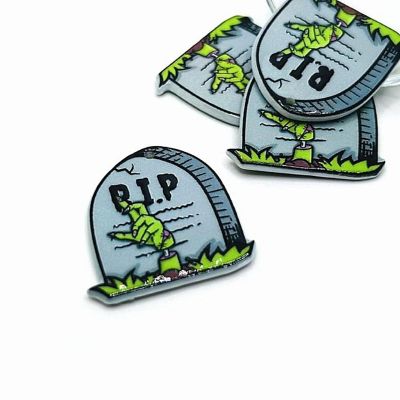 4 Pcs Zombie Gravestone Pendant Image 1