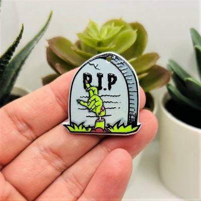4 Pcs Zombie Gravestone Pendant Image 1