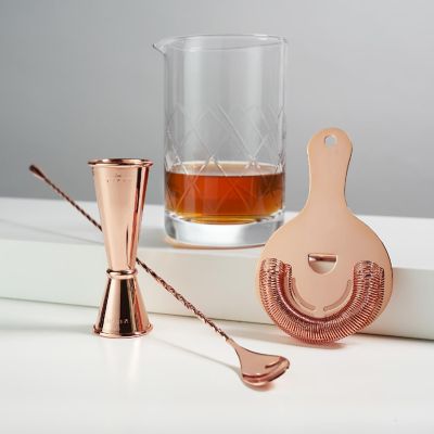 4-Piece Copper Mixologist Barware Set Image 1