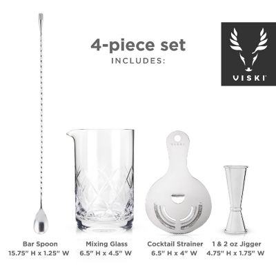 4-Piece Stainless Steel Mixologist Barware Set Image 3