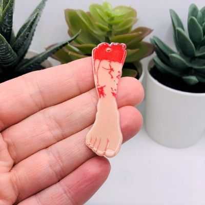 4 Pieces Acrylic Severed Leg Limb Charm Image 1