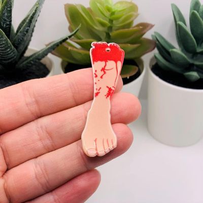 4 Pieces Acrylic Severed Leg Limb Charm Image 2