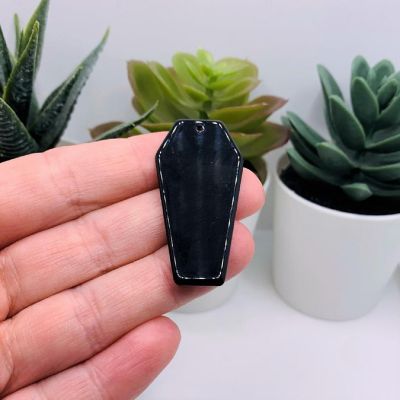 4 Pieces Black Coffin Charms Image 2