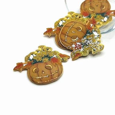 4 Pieces Halloween Pumpkin Basket Charm Image 1